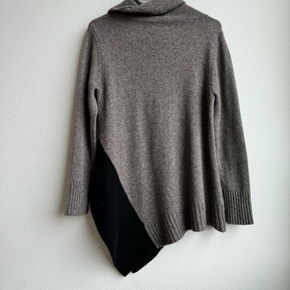 Eileen Fisher Sweater Yak Wool Turtleneck Asymmetric Brown Size Medium Petite - Picture 6 of 6